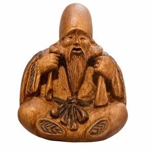 Oleksander Derkachenko 1995 Dual-Form Turtle Man Netsuke Ukrainian Folk Carving
